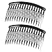 uxcell Women 16 Teeth Black Plastic Comb Hair Pin Clip Hairdressing Clamp 3.1