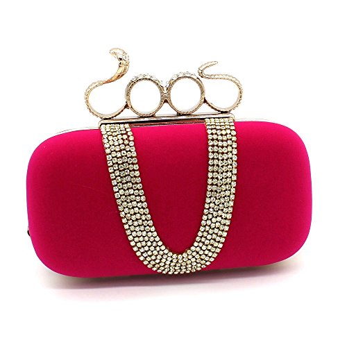 Kingluck Velvet Wedding/Special Occasion Clutches/Evening Handbags(More Colors) (hotpink)