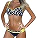 Nulibenna Women's Retro Polka Dot Push up 2 Piece Bikini Set Bathing Suit