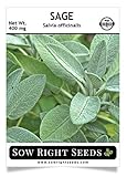 Sow Right Seeds - Sage Seeds for Planting - All Non-GMO Heirloom Sage Seeds with Full Instructions for Easy Planting and Growing Your Kitchen Herb Garden, Indoor or Outdoor; Great Gift