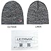 lethmik Knit Skull Beanie Cap Winter Warm Daily Hat With Mix Mesh Knitted Grey