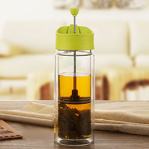 image for BunMo Double Wall Glass Personal French Press for BulletProof Coffee, 