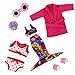 BARWA 3 Sets Summer Clothes Outfits Mermaid Dress and Swimsuits Set Pink Pajamas with Slippers for 18 Inch Dolls Xmas Gift