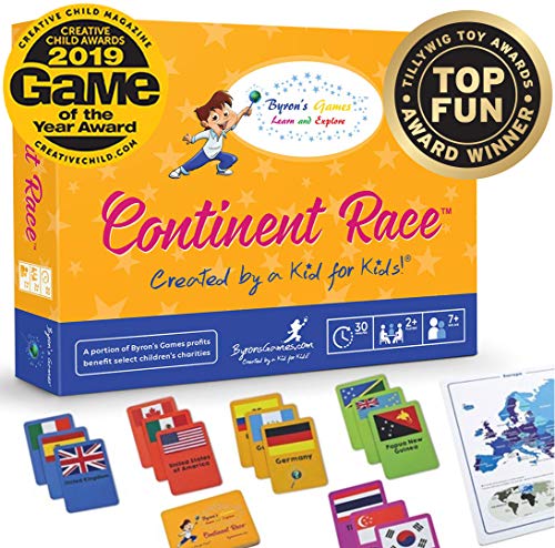 Continent Race Geography for Kids Card Game