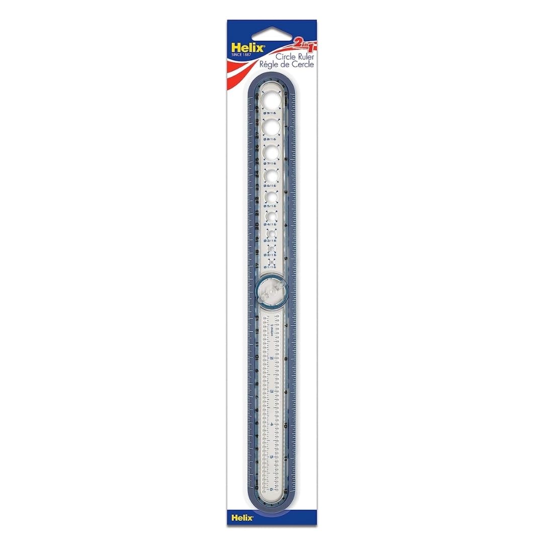Photo 1 of Helix - 2-in-1 Ruler - Integrated Circle Templates - Innovative Learning Tool - 12 Inch / 30cm (36001)