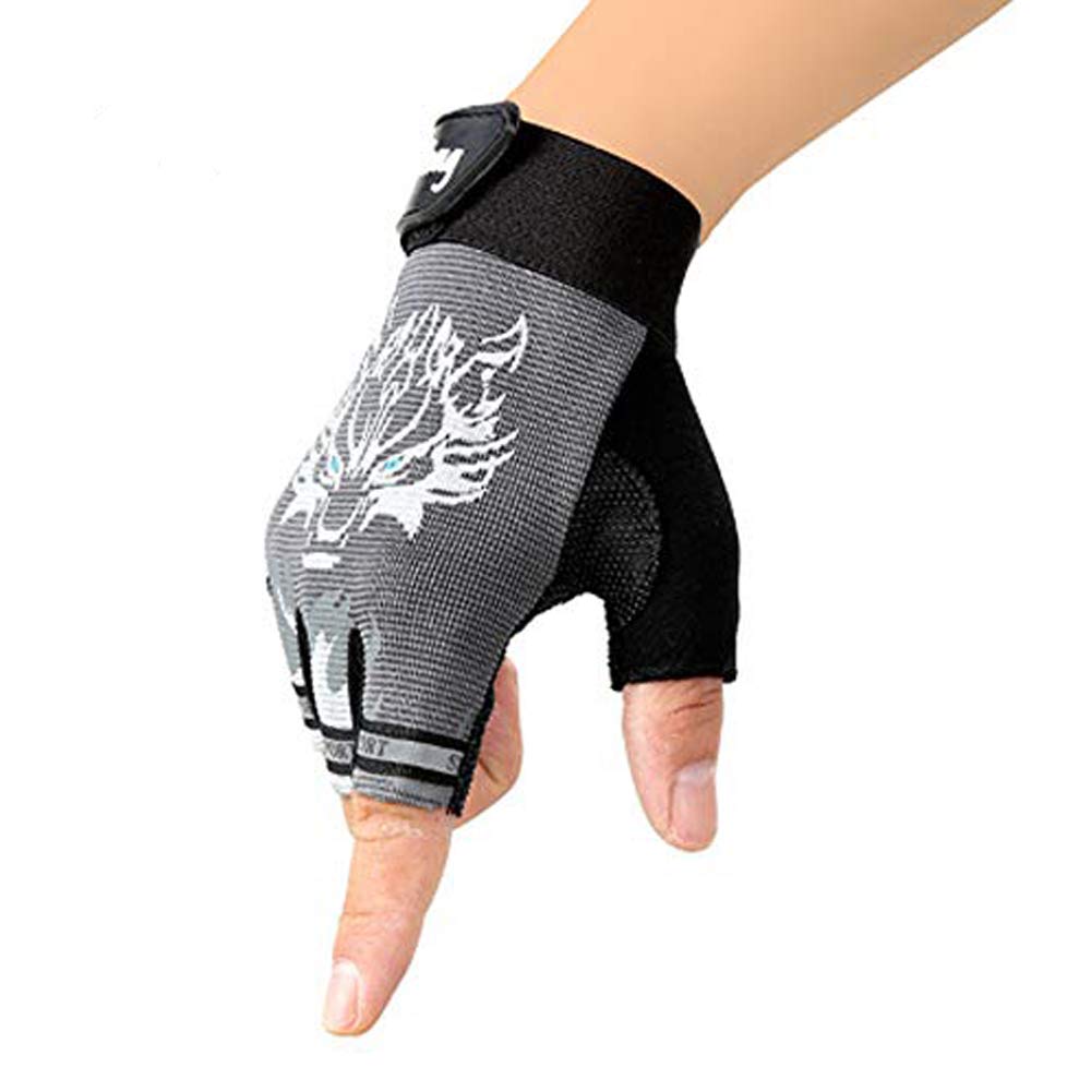 Kids Children Sports Half Finger Gloves Mittens Breathable & Non-slip Cycling Gloves Shockproof Fingerless Gloves for for Riding Motorcycle Bike Camping Hiking Climbing Fitness UV protection Gloves