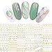 LEMOOC Gold 3D Nail Stickers Self Adhesive Nail Gems Lines Tape Strip Geometric Heart Nail Stickers for Valentine's Day Acrylic Nails Art Designer