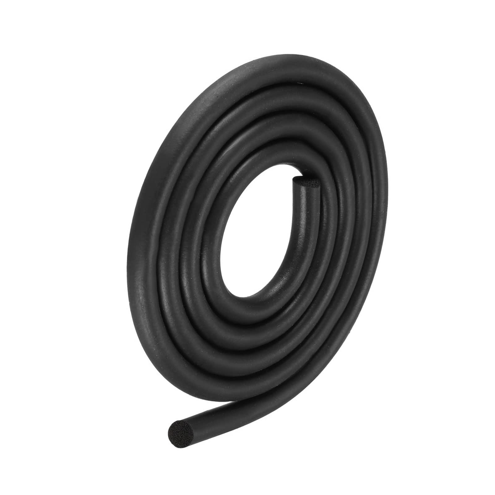 METALLIXITY Foam Rubber Weather Seal Strip (7mm Diameter x 2m Long) 1pcs, EPDM Rubber Round Seal Strip - for House Repair, Door, Black