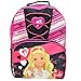 Barbie Deluxe Lace Girls Pink / Black School Backpack 16 inch