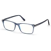 Eyeglasses Tom Ford FT 5735 -B 090 Shiny Transparent Blue, Palladium"t" Logo /