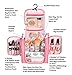 LYCEEM 3 Space Large Travel Toiletry Bag for Men & Women Pink - Hanging Toiletries Kit for Makeup, Cosmetic, Shaving, Travel Accessories