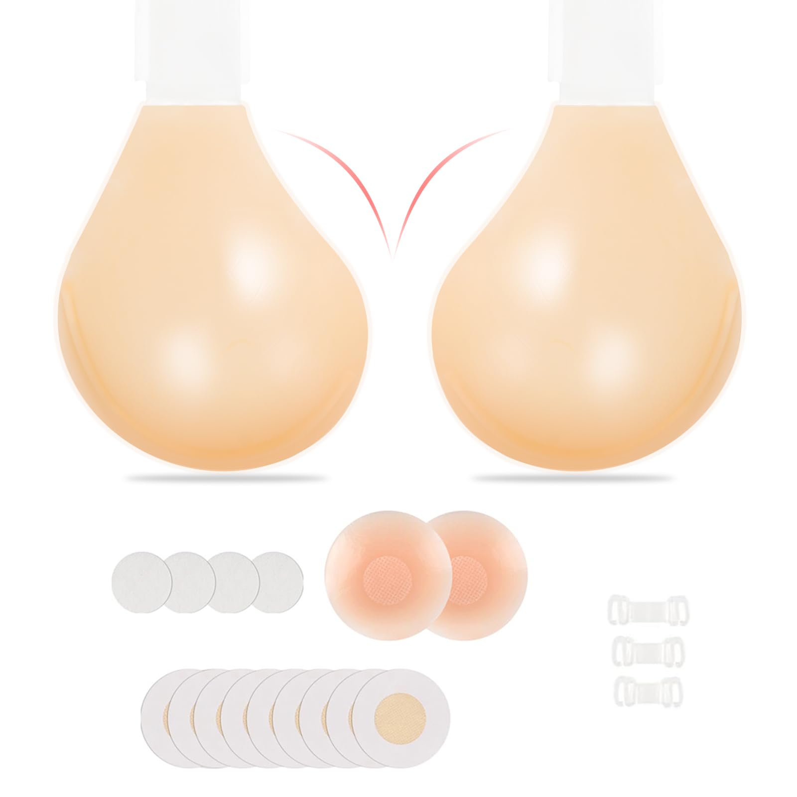 Photo 1 of Sticky Bra for Large & Saggy Breasts – Invisible Lift Push Up Bra, Reusable Strong Adhesive No-Show Sticky Boobs (US, Cup Band, DDD, Gathered Style)