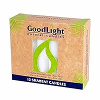 GoodLight Paraffin-Free Shabbat Shabbos Sabbath Candles - Pack of (72)