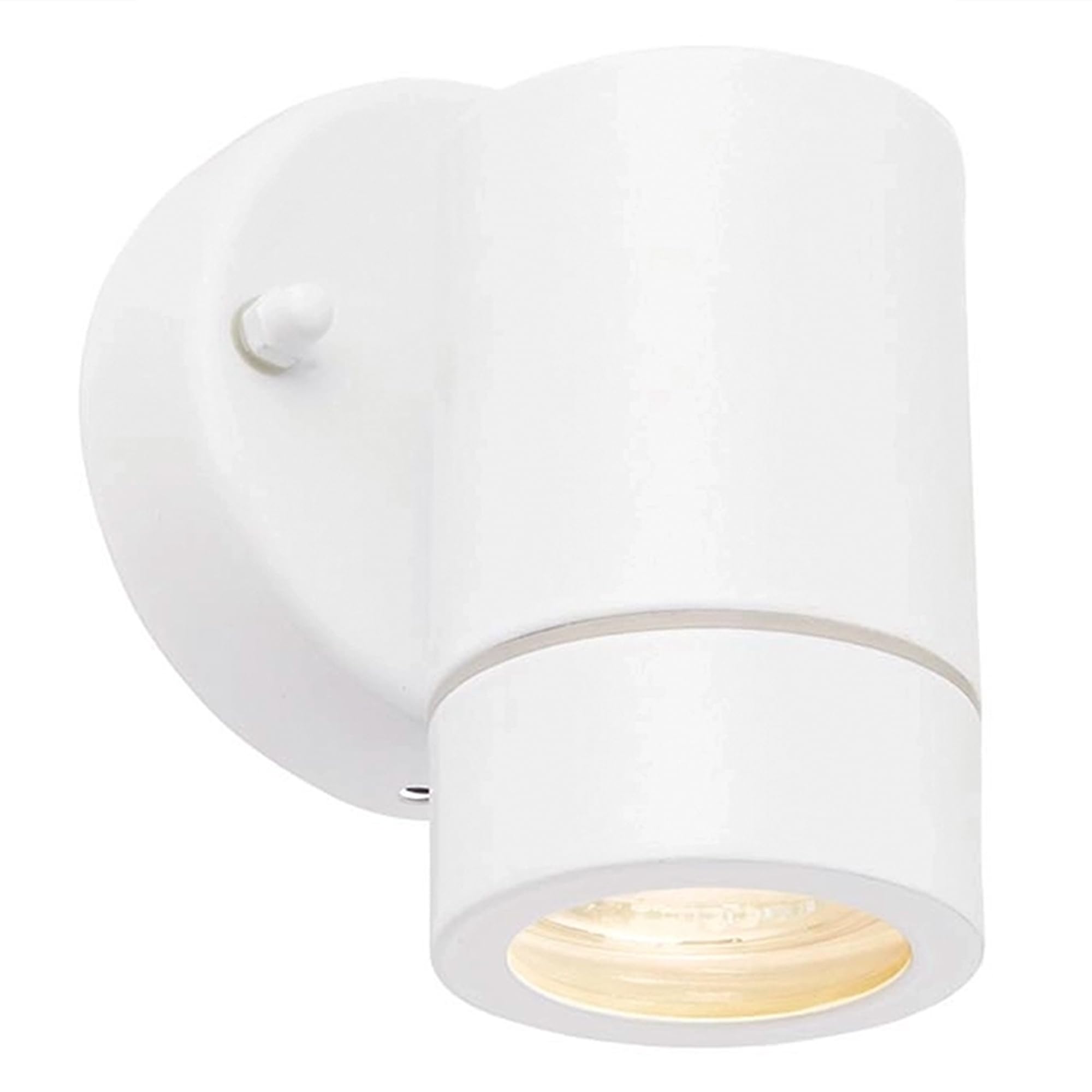 National Lighting Palin Gloss White Steel External Outdoor Security GU10 Wall Spot Down Light IP44 Rated