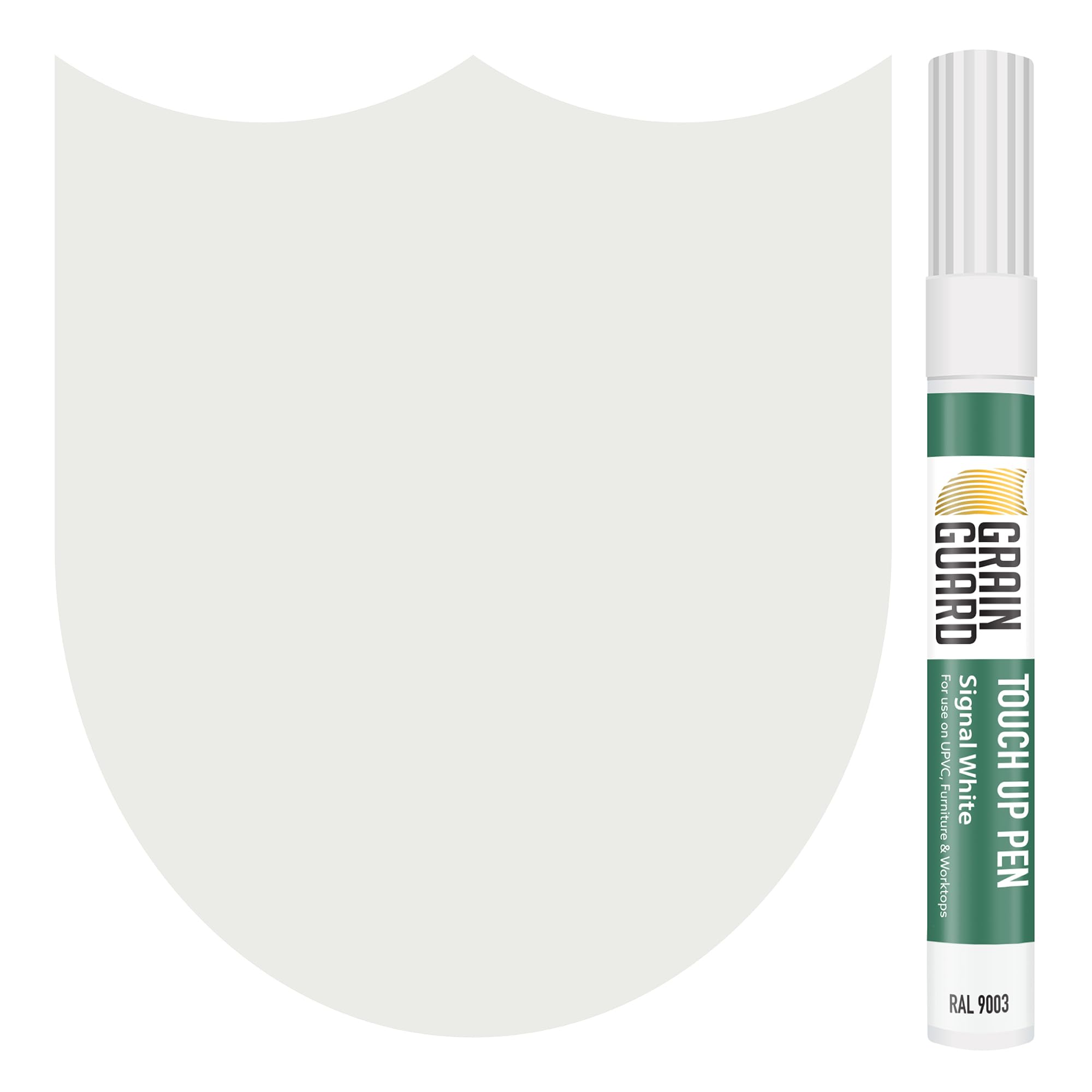 GRAIN GUARD Touch-Up & Scratch Repair Pens | Signal White (RAL 9003) | Touch-Up Pens: Furniture, Kitchen Units, Worktops, Doors & Windows | Wood, Metal, Hard Plastics, UPVC | Fast Drying | 10ml