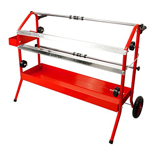 TCP Global Mobile 36" Multi-Roll Masking Paper Machine with Storage Trays - Auto Body Paint & Repair Shop, Car Painting Prep
