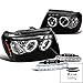 Jeep Grand Cherokee Black Halo Projector Headlights w/LED DRL Driving Fog
