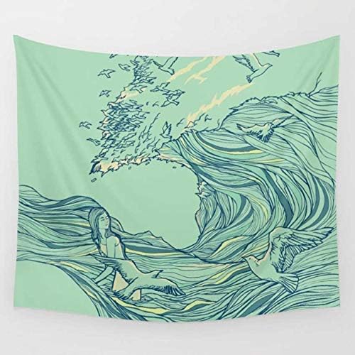 RDTFGYV Sea Surf Seagull Wall Tapestry Hippie Bohemian Retro Home Decoration Yoga Beach Mat 150X130Cm