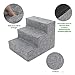 Best Pet Supplies Dog Stairs & Steps - Foam Steps for Small Dogs & Cats, Non-Slip Indoor Balanced Pet Step Support, Dog Ramp, No Assembly, Ash Gray Linen, 3-Step (13.5-inch Height)