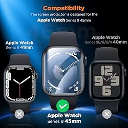 LK 4 Pack for Apple Watch Screen Protector 45mm