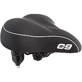 Cloud-9 Cruiser Anatomic Bike Saddle 10.5" x 10.5" | Soft Touch Vinyl Bike Seat, Coil Spring, Anatomic Relief