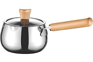Small Sauce Pan Stainless Steel Non Stick Small Saucepan with Lid and Handle for Milk Coffee Butter Sauce Cooking Mini Pot