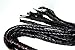 Prairie Horse Supply Premium Quality Leather and Suede Short Whip, Bull Whip, 9 Genuine Leather Braided Tails, Extra Long Handle Wrapped in Leather and Suede, with 2 Turkhead Knots (Black)