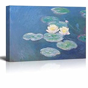 Water Lilies by Claude Monet - Canvas Print Wall Art Famous Painting Reproduction - 12" x 18"