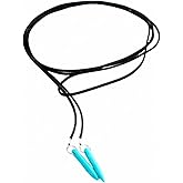 Boho Feather Turquoise Leather Choker Necklace for Women Bohemian Handmade Leaf Layered Black Brown Suede Cowgirl Cowboy Necklace for Western Style Country Party Trendy Jewelry Gifts (Long black necklace)