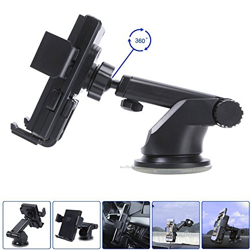 KINTECH Cell Phone Holder With Wireless Charging Pad Suction Mount On