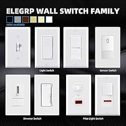 ELEGRP Single Pole Toggle Light Switch, 15 Amp, 120