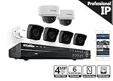 LaView 4-Megapixel (2688 x 1520) 8 Channel PoE 4K NVR Security Camera System - 4 4MP Bullet & 2 4MP Dome IP Surveillance Cameras, 100ft Night Vision, Pre-Installed 2TB Hard Drive