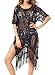 Kiddom Sexy Beach Wear Tops Plus Size Floral Lace Swimwear Dresses Swimsuit Bikini Cover Up