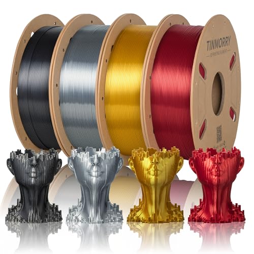 TINMORRY PLA Filament 1,75 mm für 3D Drucker, 4 × 750 g, 4 Farben