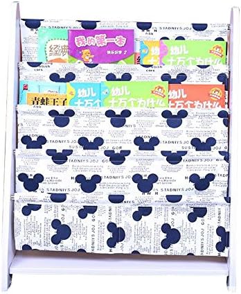 LANKUO Kids Book Rack Storage Bookshelf Toy Sling Book Rack light blue2