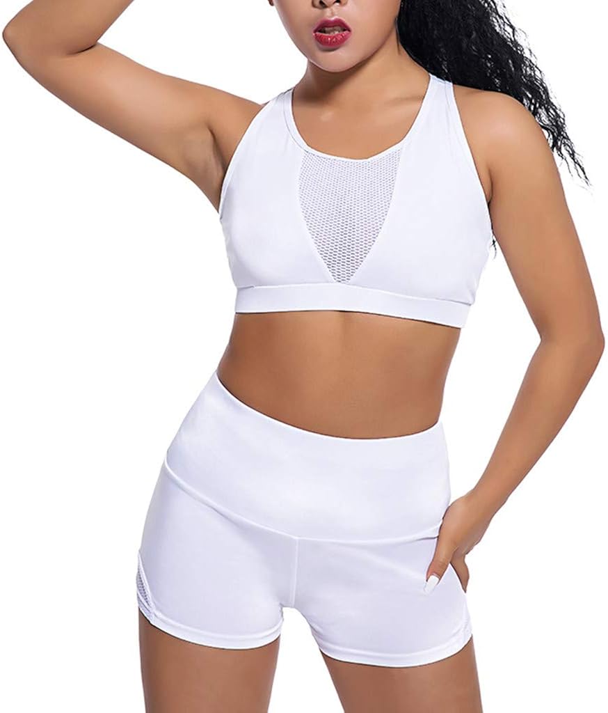 Mujeres Sports Tops y Pantalones Cortos, Camiseta Deportivas sin ...