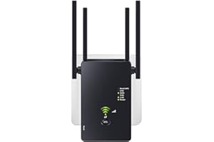 FGFDKHGE WiFi Extender,WiFi Extender Signal Booster, WiFi Booster 1200Mbps WiFi 2.4&5GHz Dual Band(8500sq.ft) WiFi Signal Strong Penetrability 35 Devices 1-Tap Setup，360° Full Coverage, Supports Ethernet Port