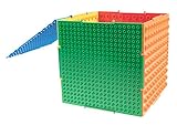 THE CUBE - Brick Building Set and Storage Container - 6 Interconnecting Double Sided Large and Small Peg Plates - 6.5
