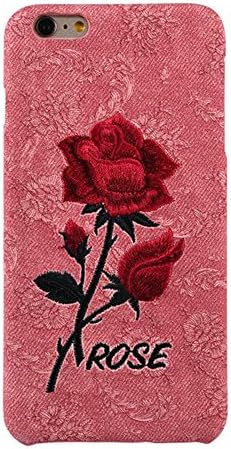 IPhone 6S Plus Case, Luxury Vintage [Ultra Thin][Handmade] Embroidery Rose Flower Back Cover Case for Apple IPhone 6 Plus-pink