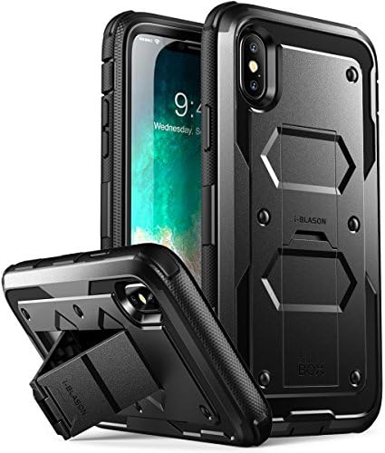 iPhone X Case, [Armorbox] i-Blason [Built in Tempered Glass Screen Protector][Full body] [Heavy Duty Protection] [Kickstand] Shock Reduction Case for Apple iPhone X / iPhone 10 2017 Release