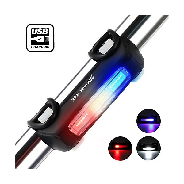ThorFire Bike Tail Light, USB Rechargeable LED Waterproof Bike Light