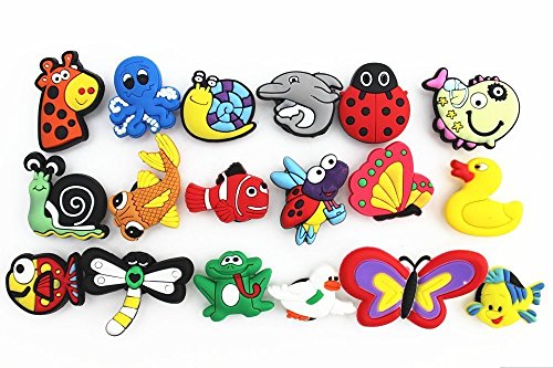18pc Animal Bird Fish Flying Cute Shoe Charms for Croc & Wristband Bracelet