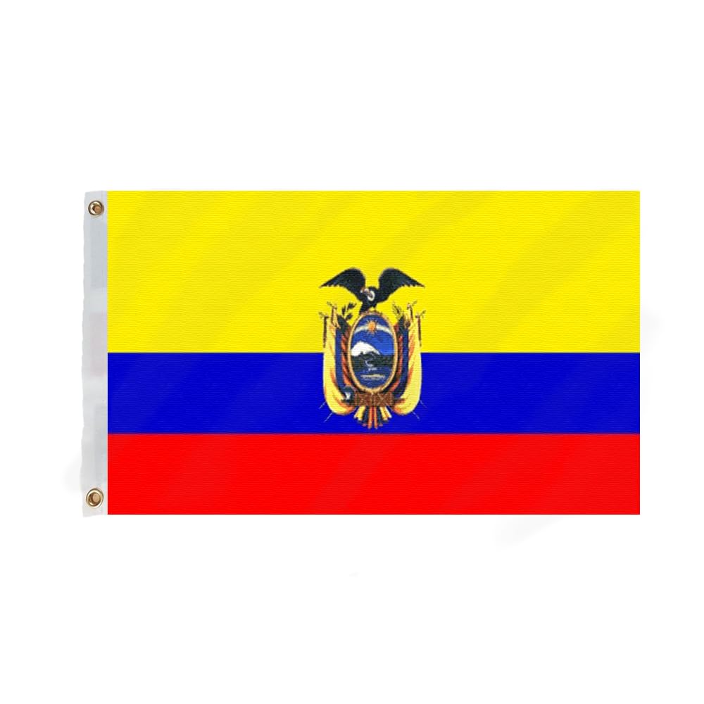 Flagmax Ecuador Flag 5ft x 3ft - Durable Ecuadorian Flag with Eyelets - Premium Flag of Ecuador for Outdoor and Indoor Display - High-Quality Ecuador National Banner