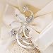 18cm Handmade Wedding Brooch Diamond Bridal Bouquet Satin Rose Flower with Rhinestone Artificial Pearls Beads Decorated for Bride Wedding Supplies--Beige