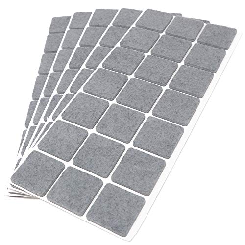 Adsamm® / 105 x self-adhesive felt pads/Grey / 1.18x1.18 (30x30 mm) / square / 0.138 / 3.5 mm thick stick-on furniture felt glides/Furniture & Chair Glides