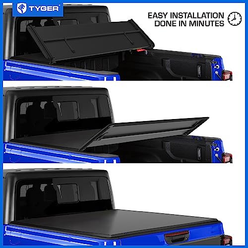 TYGER T3 Soft Tri-Fold Tonneau Cover For 2009-2014 Ford F-150 5.5' Bed - No Drill