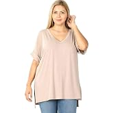 Zenana Regular and Plus Size Premium Rolled Short Sleeve Side Slit Top