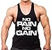 Men's No Pain No Gain Workout Y Back Stringer Tank Top XS-2XL