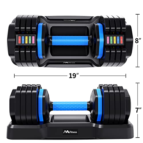 Merax 55 Pounds Adjustable Dumbbell Pair, 1 Sec Quick Adjustment 55/110 lbs Dumbbell Set with