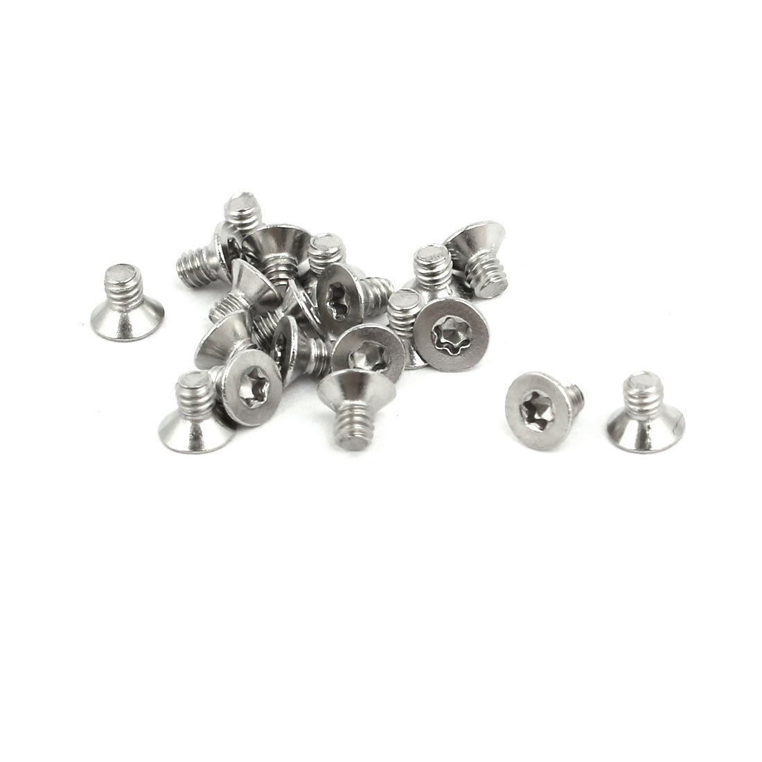 Sourcingmap M2x3mm 304 Stainless Steel Flat Head Torx Drive Type Screw Silver Tone 20pcs